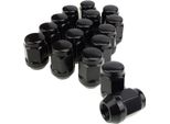 16X Dadi Ruota Chiusi M12X1,25 Cono SW17 Nero Per Suzuki Nissan