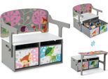 Costway Set Di Tavolo E Sedie Per Bambini 3 In 1 Con 2 Cestini In Tessuto Rimovibili Per Dipingere E Giocare A Grey