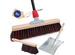 Scopa Stradale Novaliv Con Manico 40 Cm Setole Arenga-Elaston Incl. Set Per Spazzare Nero Composto Da Paletta E Spazzola A Mano Ideale Come Scopa Da Giardino Scopa Per Patio Scopa Per Stalle Scopa Per Esterni