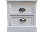 Comodino Comò Comodino Ausiliario 2 Cassetti Legno Bianco Shabby Chic Tavolo