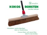 Novaliv Scopa In Cocco 40 Cm Con Manico Telescopico Setole In Cocco Incl. Set Di Scopa Zincata Con Labbro In Gomma Composta Da Paletta E Spazzola A Mano Scopa In Setole Naturali Scopa Da Officina Scopa Industriale Con Manico