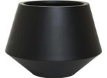 Vivanno Vaso Da Fiori In Vetroresina Berbelit Rotondo, Nero Opaco - 42X30 Cm