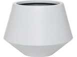 Vivanno Vaso Da Fiori In Vetroresina Berbelit Rotondo, Bianco Opaco - 42X30 Cm