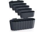 Spetebo Fioriera Da Balcone Con Supporto 39 X 13 Cm - Set Di 6 - Fioriera Da Ringhiera In Plastica Antracite - Fioriera Da Giardino Da Appendere