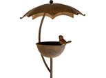 Mangiatoia Per Uccelli Umbrella In Metallo / Ruggine - Circa 100 Cm - Mangiatoia Per Uccelli A Spina Da Giardino