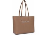 Replay Borsa A Tracolla Borsa Shopper Shopper Dirty Pale Beige + Black Marrone Chiaro
