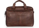 Spikes & Sparrow Pelle Borsa Da Ufficio Borsa A Tracolla Con Scomparto Per Laptop Steven Business Bag Chocolate Marrone Scuro