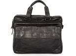 Spikes & Sparrow Pelle Borsa Da Ufficio Borsa A Tracolla Con Scomparto Per Laptop Kevin Business Bag Black Nero