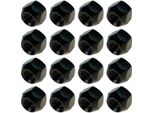 16X Dadi Ruota M12X1,5 Cono Aperto Nero SW19 Cerchio Acciaio Per Kia Ford Mazda