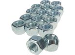 20X Dadi Ruota Aperti M12X1,25 Con Collare Conico 16Mm SW19 Zincato Per Cerchi In Acciaio
