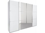 Armadio Ad Ante Scorrevoli Escape 300X65X236Cm Bianco Specchio 3 Ante