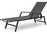 Costway Lettino In Rattan Fino A 150 Kg, Lettino Da Giardino Con Schienale E Braccioli Regolabili, Sedia A Sdraio