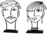 Casablanca Standrelief, Gesicht, "Modern Art"", Metall, Schwarz, , 2 StüCk Wie Abgebildet, L. 5,5 Cm, B. 18 Cm, H. 26 Cm 51407/Abverkauf Nur Solange Vorrat Reicht"