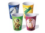 Awave® La Scuola Degli Animali Magici Set Di 4 Bicchieri In Rpet Da 250 Ml, Con Marchio Di Calibrazione