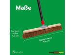 Novaliv Scopa In Cocco 60 Cm Con Manico Setole In Cocco Incl. Set Di Scopa Zincato Con Labbro In Gomma Composto Da Paletta E Spazzola A Mano Scopa In Setole Naturali Ideale Come Scopa Da Officina Scopa Industriale Con Manico