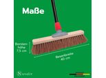Novaliv Scopa In Cocco 40 Cm Con Manico Setole In Cocco Incl. Set Di Scopa Zincato Con Labbro In Gomma Composto Da Paletta E Spazzola A Mano Scopa In Setole Naturali Ideale Come Scopa Da Officina Scopa Industriale Con Manico