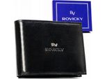 Rovicky | Portafoglio Grande In Pelle, Per Uomo, Senza Chiusura, In Pelle Naturale, Nero, 12X9,5 Cm