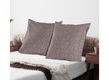 Abakuhaus Federa Per Cuscino Mandala Confezione Da 2, Vendemmia Boema Tradizione Medievale Decorativo Folk Mystic Oriental Pattern, Federa Per Cuscino Decorativa Stampata, 80X80 Cm, Arrossire Di Vergogna Grigio Antracite