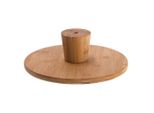 Vassoio Da Portata Hit In Bambù Di Acacia Su Colonna, Dimensioni 28 Cm X 28 Cm X 9 Cm