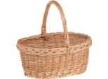 Cesto Regalo In Vimini Colore Naturale 35X25 H15/30 Cm