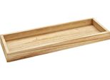 1.08 Vassoio In Legno Con Bordo Alto - Circa 40 X 14 X 4 Cm - Decorazione In Colore Naturale