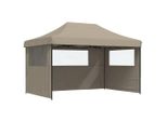 Vidaxl Tenda Per Feste Pieghevole Pop-Up Con 3 Pannelli Laterali Taupe