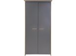 Armadio Per Bambini Roba A 2 Ante Anna - Maniglie Di Alta Qualità In Legno Massello - Armadio Per Cameretta In Antracite / Decorazione Rovere Kent