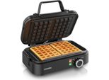 Arendo, Piastra Per Waffel, 1200 Watt, Per 2 Waffel Belgi à 12,6 Cm, Con Regolazione Continua Della Temperatura, Rivestimento Antiaderente