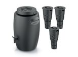 Set Di Bidoni Per Il Compost Contenitore Per La Produzione Di Fertilizzante Con Rubinetto 55 L Nero Antracite E 3X Composter Giardino Sotterraneo 11 L Plastica H 53 Cm Bidone Modulare Per Il Compost Bidone Per I Rifiuti Organici