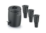 Set Di Bidoni Per Il Compost Contenitore Per La Produzione Di Fertilizzante Con Rubinetto 25 L Nero Antracite E 3X Composter Giardino Sotterraneo 11 L Plastica H 53 Cm Bidone Modulare Per Il Compost Bidone Per I Rifiuti Organici