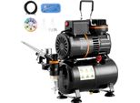 Set Di Aerografi Vevor, Sistema Di Compressori Con Serbatoio D'aria A Doppia Ventola Con Serbatoio D'aria Da 3,5 L, Set Di Aerografi Con Punta Da 0,3 Mm, Supporto, Ruota Di Miscelazione Dei Colori, Set Di Pennelli Per La Pulizia, Art Nail Cookie