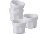 1.06 Ciotole Snack In Ceramica Bianca - Set Di 8 / Ciascuna Ø 5,5 Cm Circa - Ciotole Per Immersione (2X4)