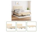 The Living Store Letto A Molle Con Materasso Crema 160X200 Cm In Tessuto