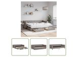 The Living Store Letto Allungabile Con Cassetti Taupe 80X200 Cm Tessuto