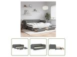 The Living Store Letto Da Giorno Allungabile Con Cassetti Grigio Scuro 90X200 Cm In Tessuto