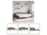 The Living Store Letto Da Giorno Allungabile Taupe 90X200 Cm In Tessuto