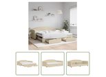The Living Store Letto Da Giorno Allungabile Con Cassetti Crema 100X200 Cm Tessuto