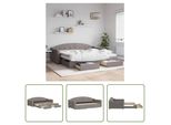 The Living Store Letto Allungabile Con Cassetti Taupe 90X200 Cm Tessuto