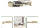 The Living Store Struttura Per Letto In Rovere Sonoma 75X190 Cm Materiale A Base Di Legno