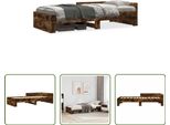 The Living Store Struttura Letto In Rovere Fumé 75X190 Cm Materiale A Base Di Legno