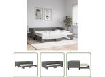 The Living Store Letto Da Giorno Allungabile Grigio Scuro 90X200 Cm In Tessuto
