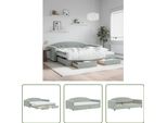 The Living Store Letto Da Giorno Allungabile Con Cassetti Grigio Chiaro 100X200 Cm In Velluto