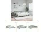 The Living Store Letto Da Giorno Allungabile Con Materassi Grigio Chiaro 100X200 Cm In Velluto