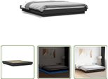 The Living Store Giroletto Con Led Nero 160X200 Cm In Materiale Ligneo
