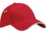 Beechfield - Cappello Da Baseball Con Visiera A Sandwich PC7033 (Taglia Unica) (Rosso/Bianco)