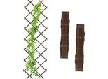 Relaxdays Traliccio, Estensibile, Set Di 3, Supporto Per Piante Rampicanti, 180X60 Cm, Giardino, Balcone E Terrazza, Legno, Marrone, 180X60Cm