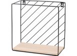 Dochtmann Mensola A Muro Quadrata 28 X 28 X 14 Cm, Metallo, Legno, Nero