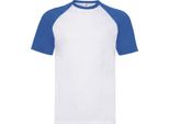 Fruit Of The Loom - Maglietta Da Uomo/Donna Unisex - Baseball RW10174 (Xxl) (Bianco/Blu)