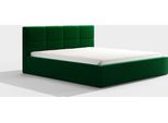 Bettrahmen ohne Matratze, - Amira 180 Dunkelgrün Schlafzimmerbett, Schlafzimmermöbel, Skandinavischer Stil, Gepolstertes Bett