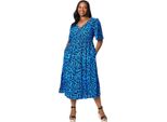 Dorothy Perkins - Vestito Midi Abbottonato Sul Davanti Per Donna DP5386 (44 It) (Blu)
